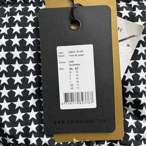 Goldbergh Galaxy Track Team Ski Jacket Starski Black White NWT US 12 Waterproof - Picture 7 of 11